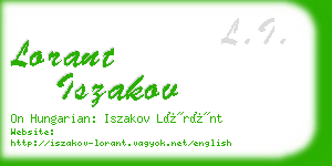 lorant iszakov business card